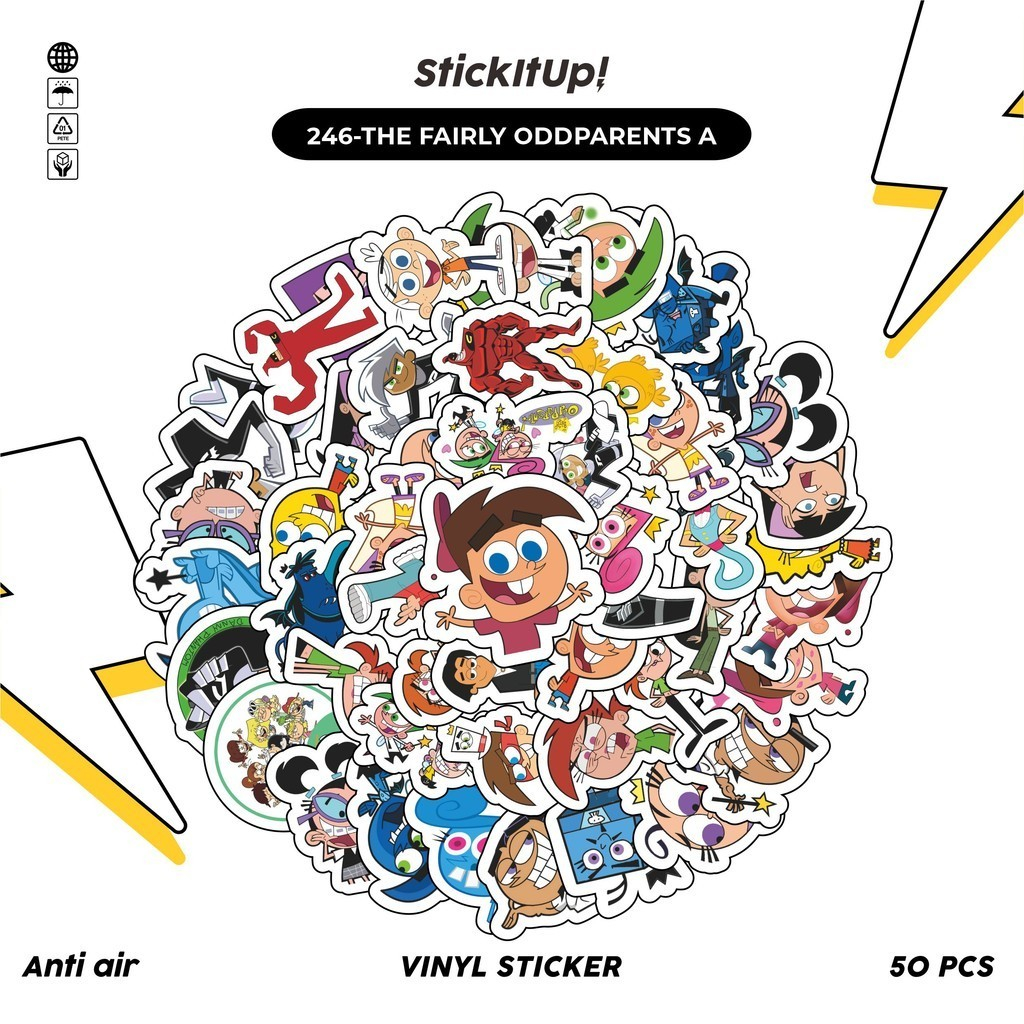 

COD100 Pcs Stiker Kartun The Fairly Odd Parents Lucu Keren Anti Air Untuk Dekorasi Notebook Sepeda Skateboard Handphone DIY