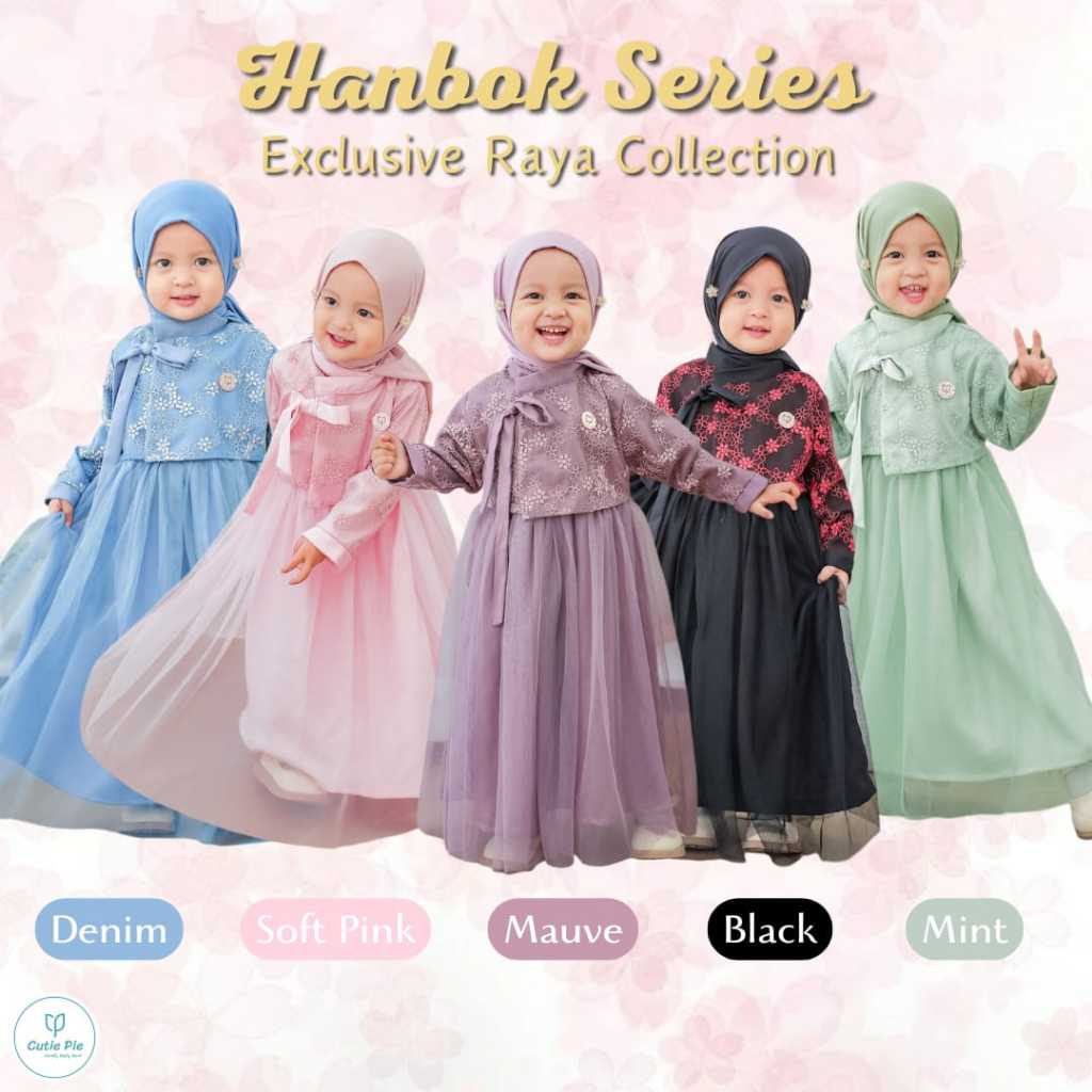 HANBOK GAMIS ANAK MUSLIM MODEL KOREA TILE MEWAH UNTUK PESTA LEBARAN