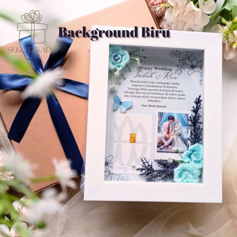 Bakulanku1717 [Bisa Pasang Emas Sendiri] Frame Ucapan Custom Kado Hampers Hari Guru Wedding