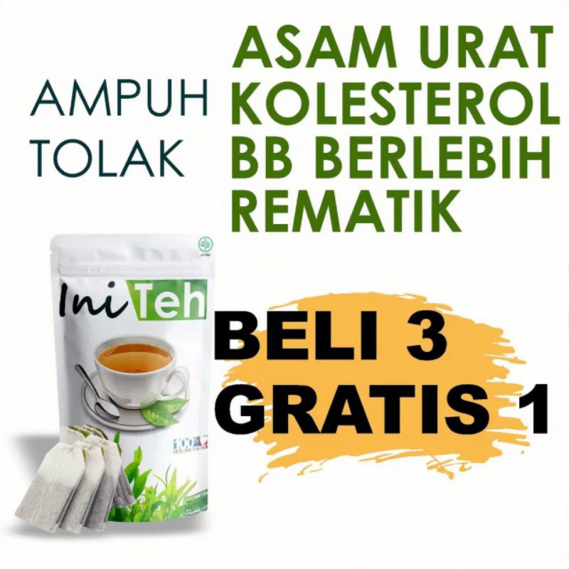 

BELI 3 GRATIS 1 !!! INI TEH Ampuh Tolak Asam Urat, Kolesterol, BB Berlebih, Rematik