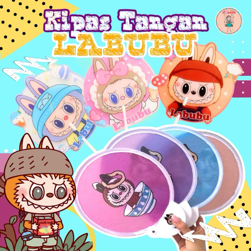 Kipas Labubu/Kipas Tangan Labubu/Kipas Tangan/Kipas Tangan Jumbo/Kipas Anak/Souvenir Kipas/Kipas Lip