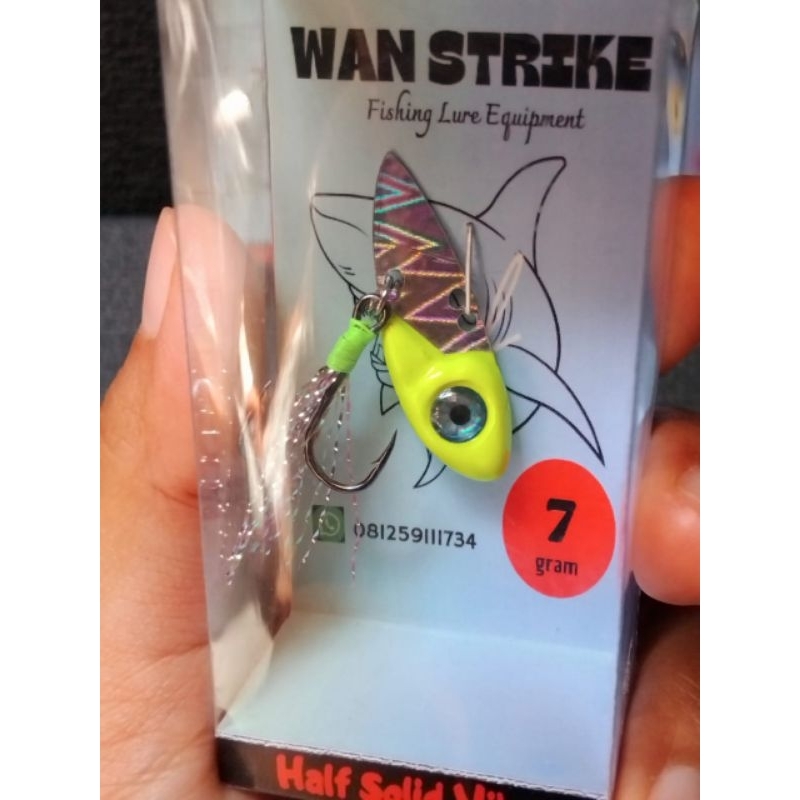 wan strike umpan casting gabus hs sirip hiu 7gram /half solid vibra / metal vib /wan strike
