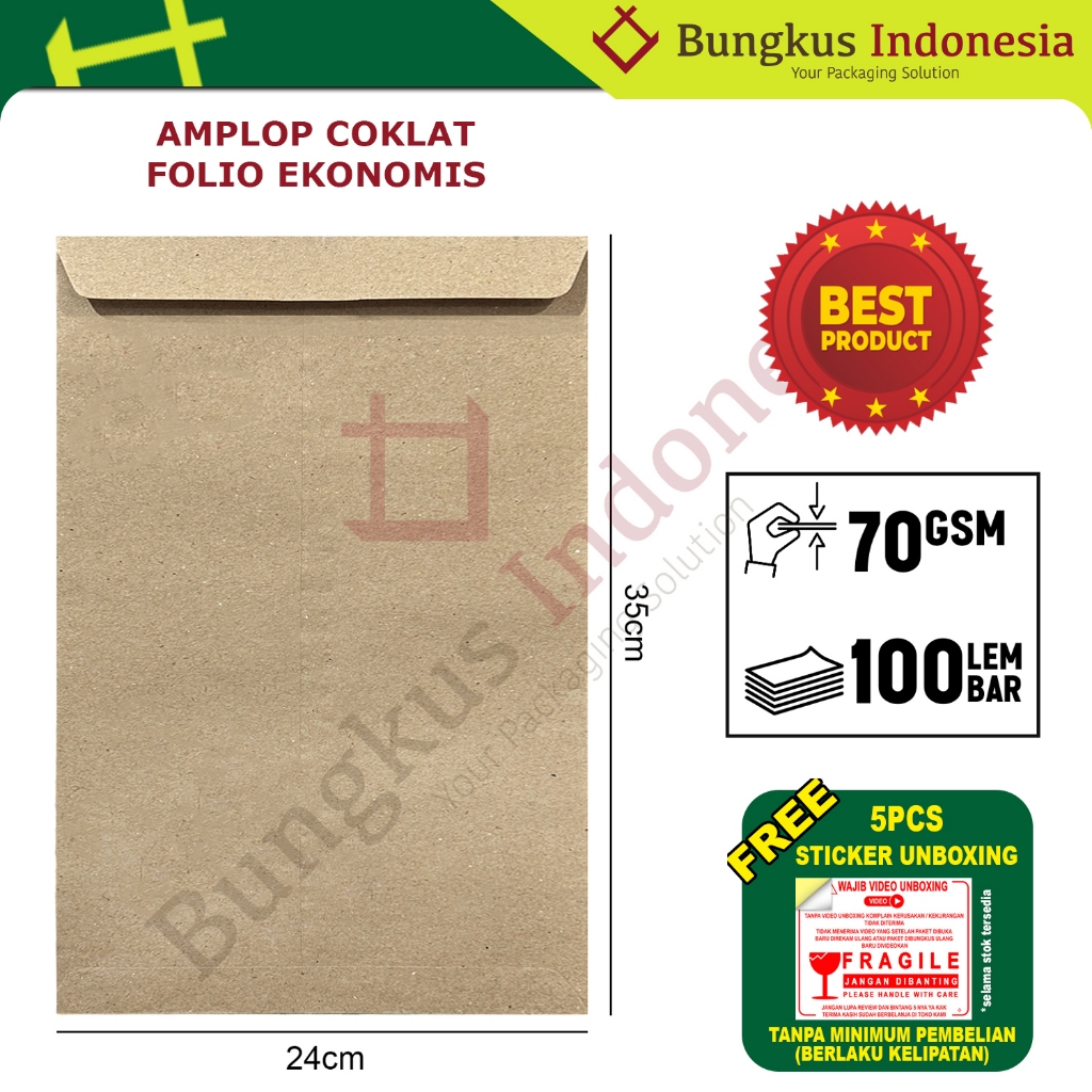 

Amplop Coklat Folio Ekonomis