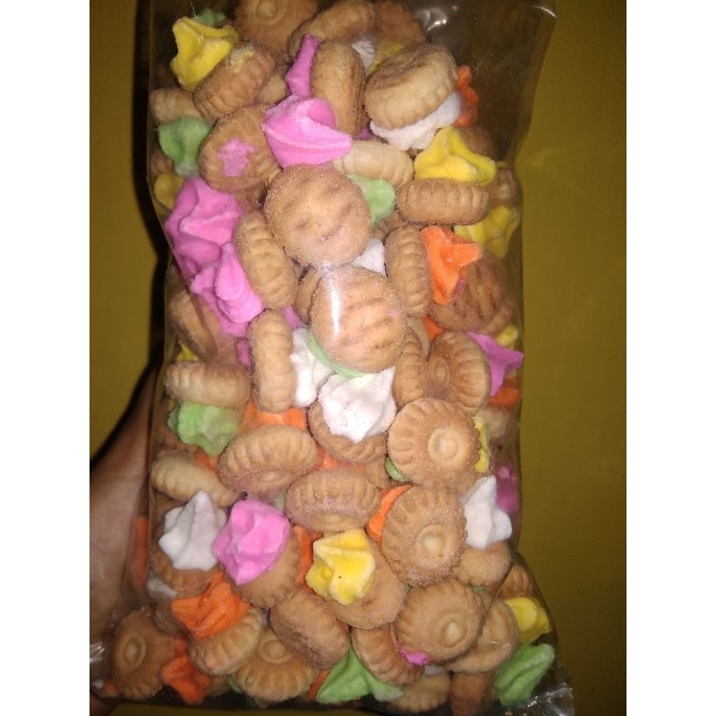 

KUE GEMROSE Warna Warni 250gr/ KUE MONAS / KUE JADUL / KUE BISKUIT GULA/ renyah/manis/camilan/murah