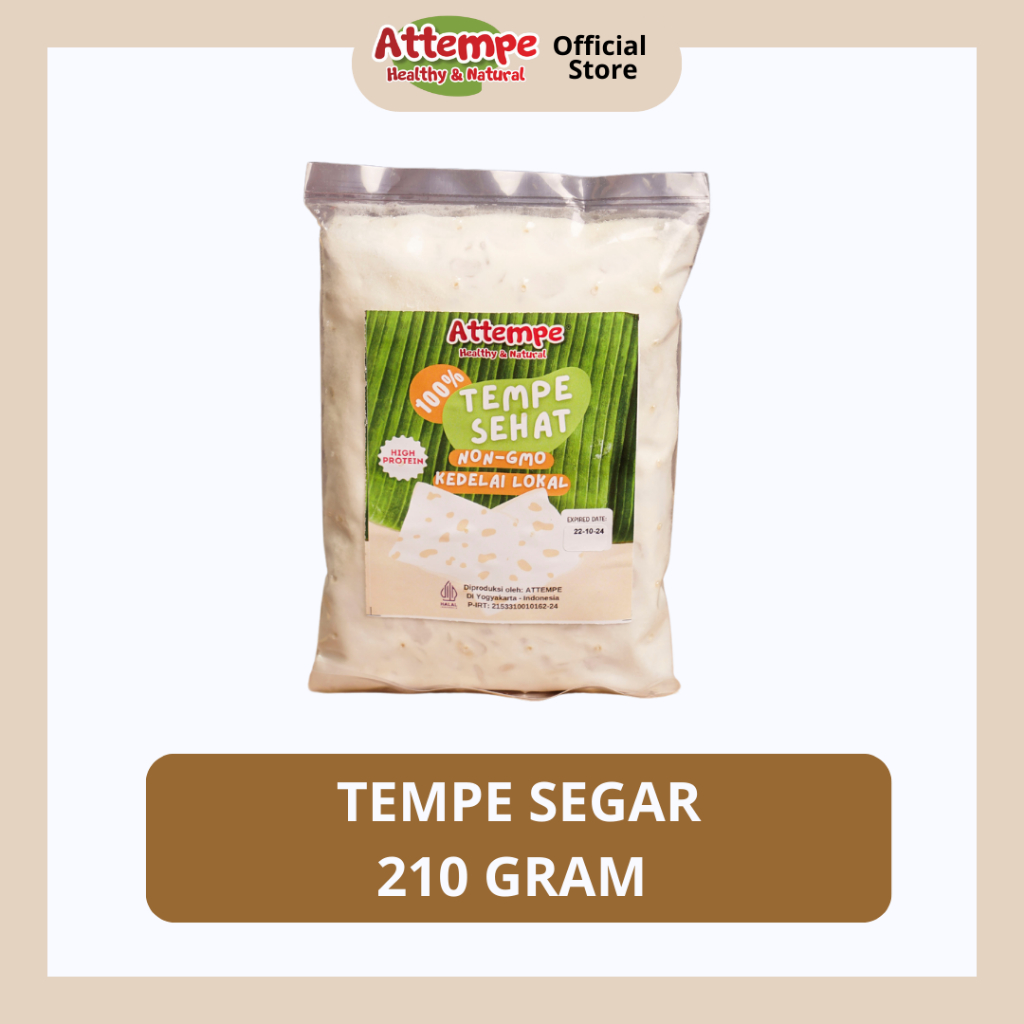 

ATTEMPE TEMPE SEHAT Segar Lokal Organik Non-GMO 210 gr Attempe Healthy Food (KHUSUS INSTAN