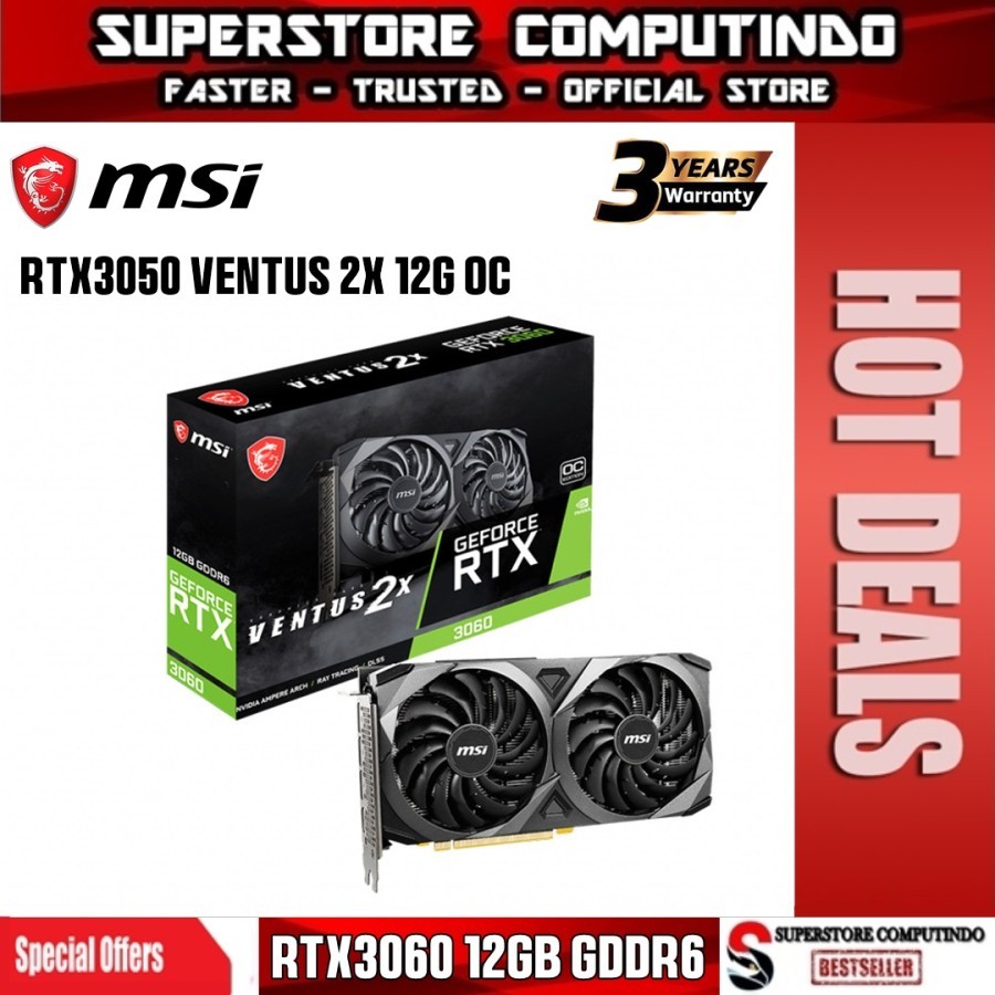 VGA MSI NVIDIA GEFORCE RTX 3060 VENTUS 2X 12G OC - MSI RTX 3060 12GB GDDR6