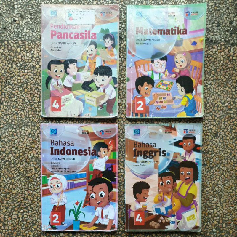 Buku Bahasa Inggris.Bahasa Indonesia.Matematika.Pendidikan Pancasila.Ipas.Agama Islam.Seni Rupa.Seni