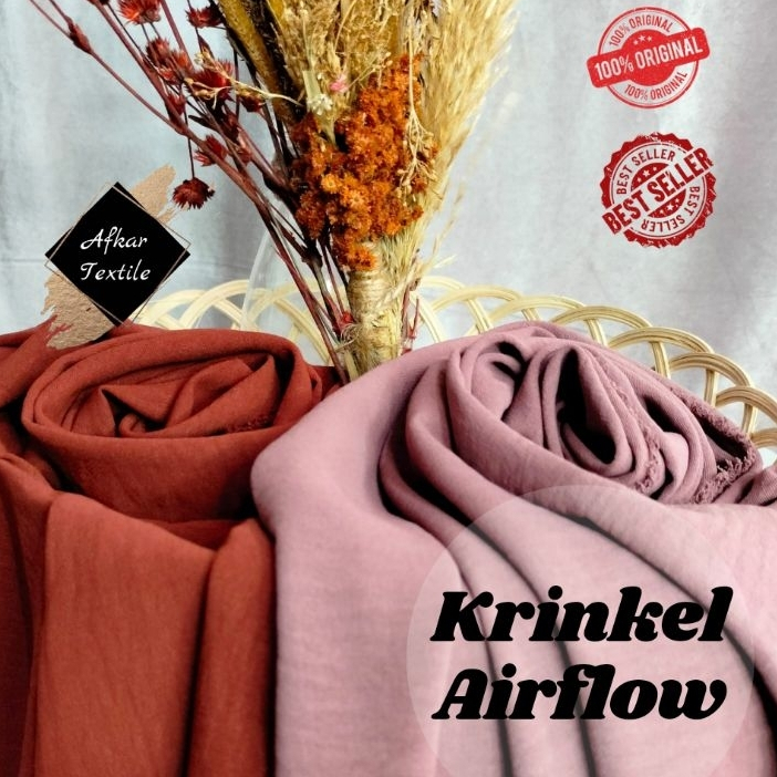 [AIRFLOW] Kain Katun Rayon Krinkle Polos / Rayon Crinkle Premium - Cey Airflow Original by Goldeo