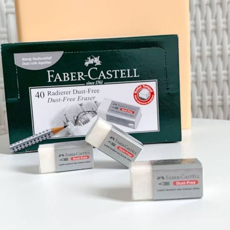 

(Pak/40Pcs) FABER CASTELL - Penghapus Putih Kecil Dust Free