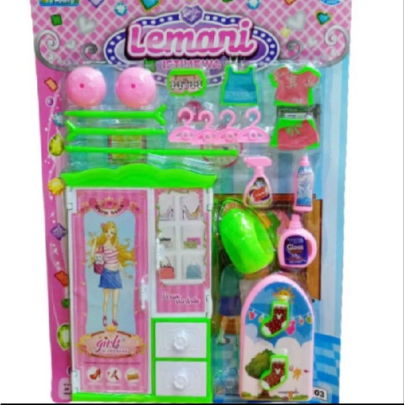 Mainan Anak Cewek/Perempuan Lemari / Mainan Lemari Pakaian / Baju / Gantungan Baju