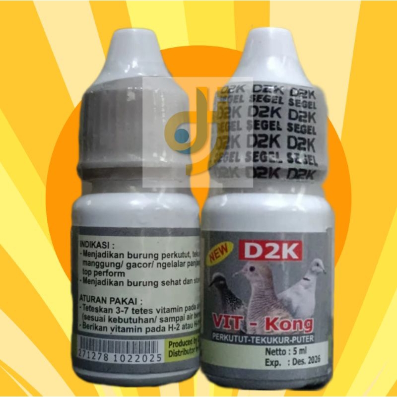 D2K VIT KONG VITAMIN PENGGACOR BURUNG PERKUTUT TERKUKUR PUTER JADI RAJIN MANGGUNG