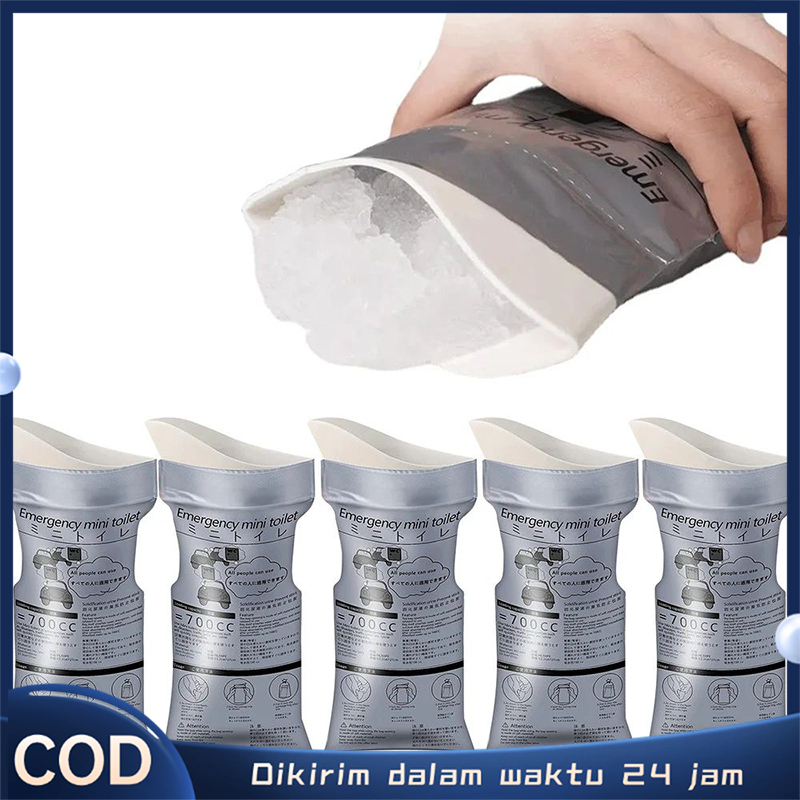 5pcs 700ml Kantong Pipis Urine Wanita Pria Portable Kantung Urine Urine Bag Pee Bag Toilet Portable 