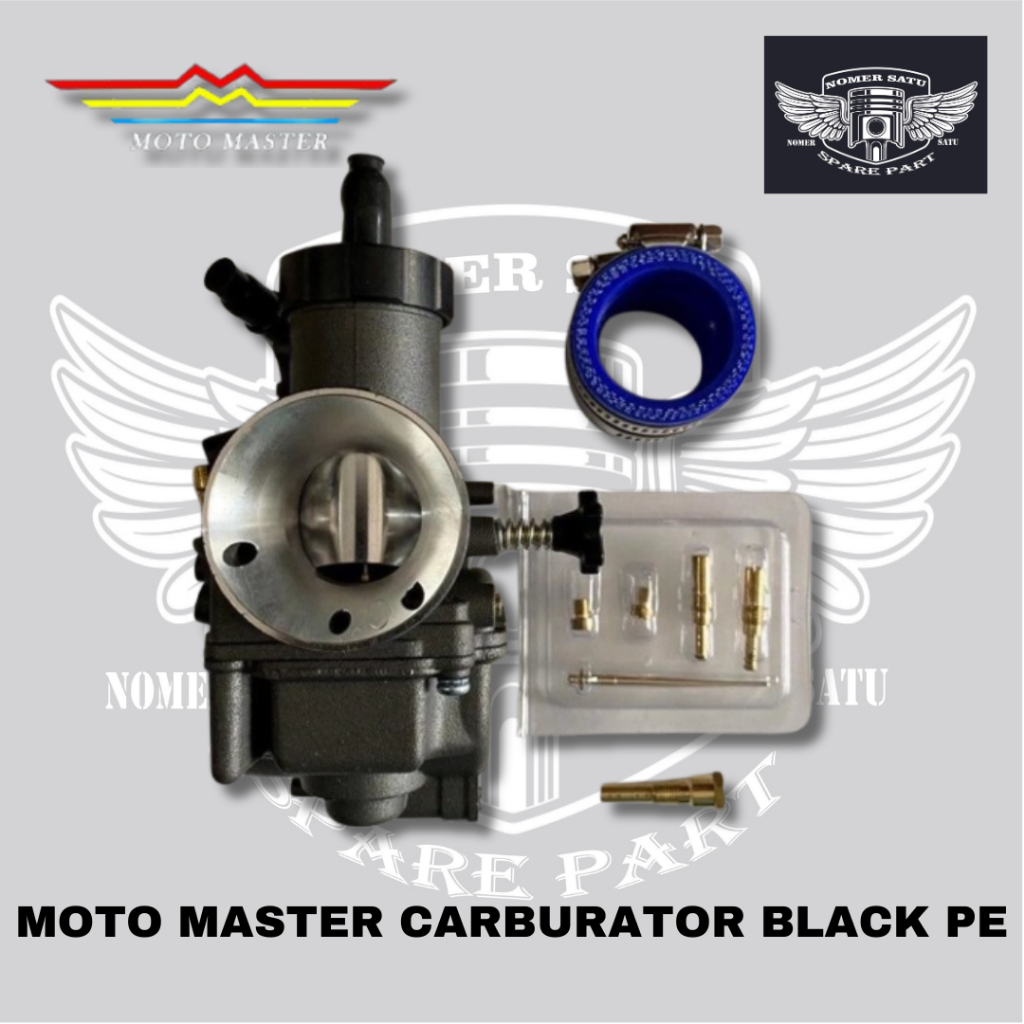 MOTO MASTER KARBURATOR CARBURATOR HITAM BLACK SERIES PE UKURAN 28 30 SET 6 BAGIAN LENGKAP ORIGINAL