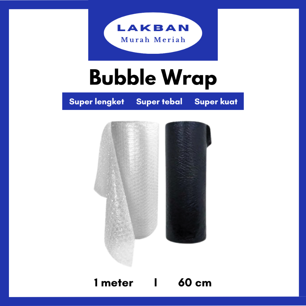 

[LEMBAR] Bubble Wrap Roll 1 Meter x 60 CM Murah Kuat Tebal Bubble Packing Lembar Hitam Putih Semarang Bisa Instan