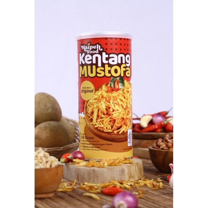 

Kentang mustofa Original oven Maipeh food Premium tabung isi 150 gram harga untuk 1 tabung - Varian Rasa Kentang Aja