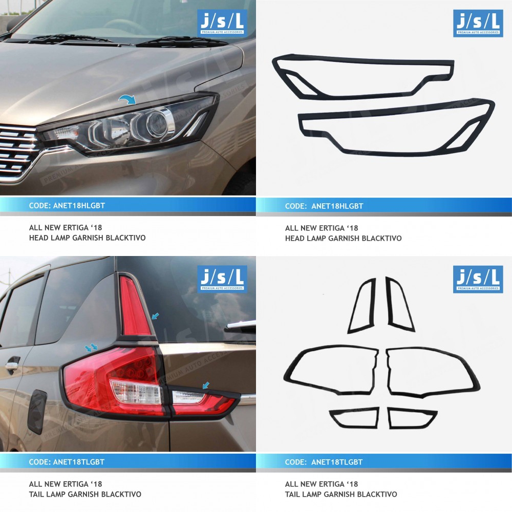 All New Ertiga Aksesoris Paket Cover Garnish Lampu Depan Belakang Headlamp Stoplamp