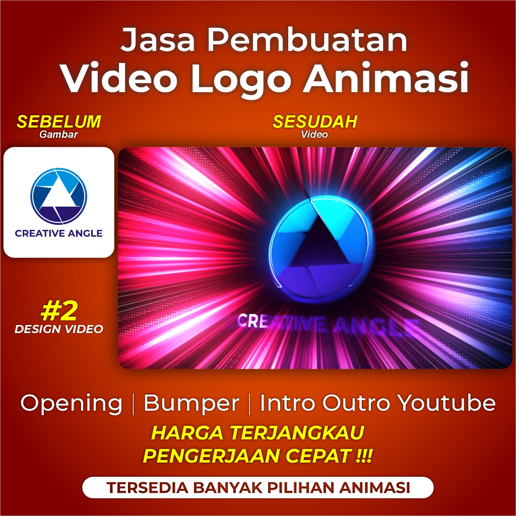 Jasa Pembuatan Video Animasi Logo Opening Intro Outro Logo untuk Youtube Instagram Tiktok