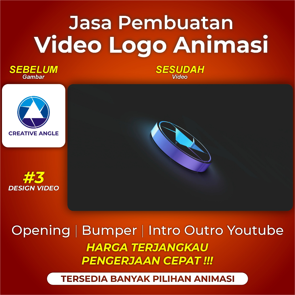 Jasa Pembuatan Video Animasi Logo Opening Intro Outro Logo untuk Youtube Instagram Tiktok