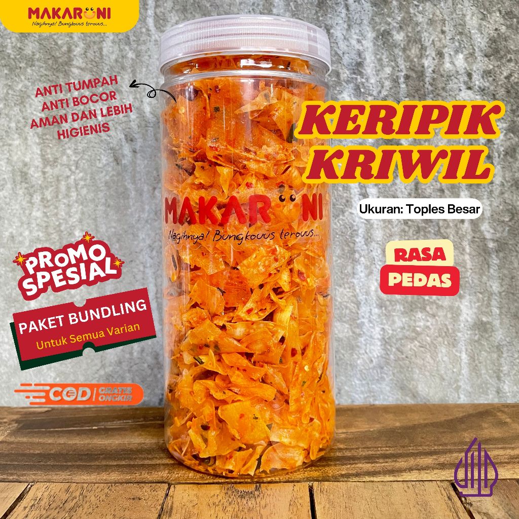 

Keripik Kripik Singkong Kriwil Asin Pedas