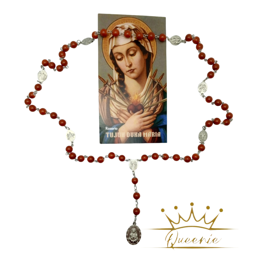 Rosario Devosi Kepada 7 Duka Maria | Paket Lembar Doa 7 Duka Maria & Rosario Beads