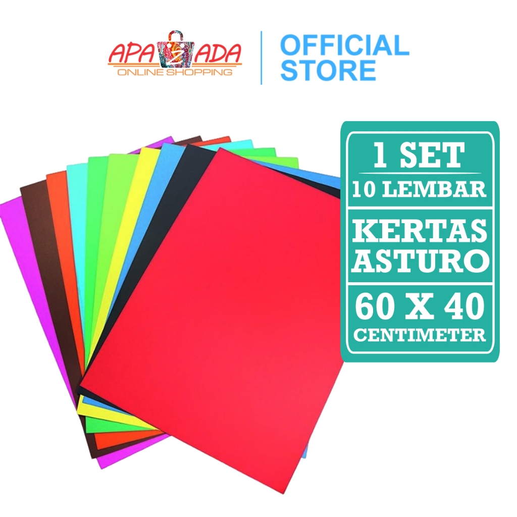 

Apazada - Kertas Asturo 60 x 40 Cm [10 Lembar] / Kertas Manila Guppy AST60X40 / Kertas Karton Warna