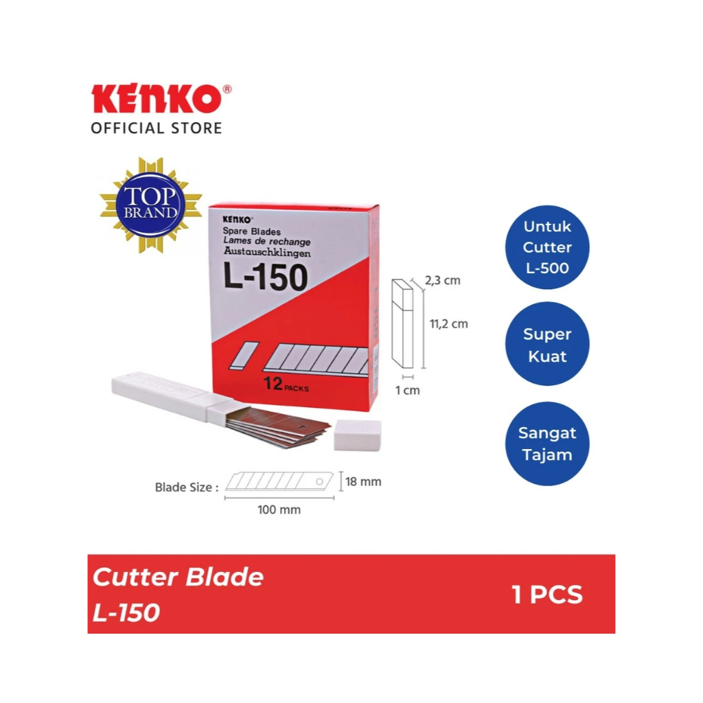 

Isi Pisau Pemotong Kenko / Isi Cutter L-150 (18 Mm)