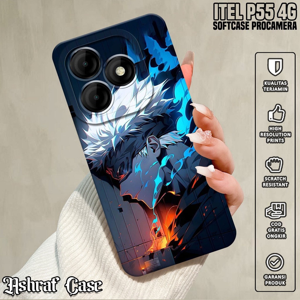 Casing ITEL P55 4G - Casing Hp ITEL P55 4G ( Gojo Satoru ) Silikon Hp ITEL P55 4G - Softcase Hp ITEL