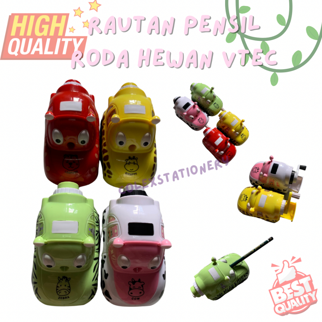 

Rautan Pensil Putar / Serutan Putar / Rautan Pensil Motif Hewan Lucu / Rautan Rotary 4 Warna Animal Series Vtec