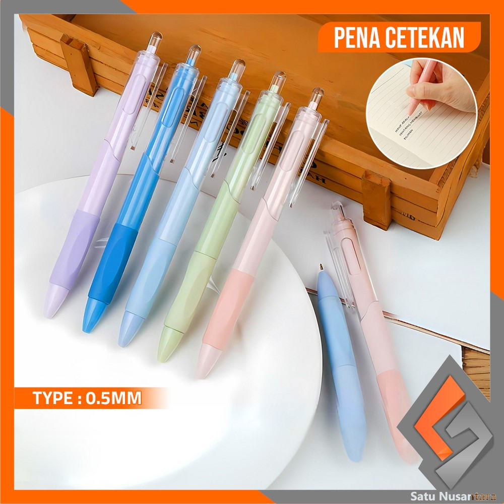 

SN-A100 Pulpen ST Cepat Kering 0.5MM Pulpen Mekanik Cetekan Pena Netral / Retractable Pen Student / Pena Hitam