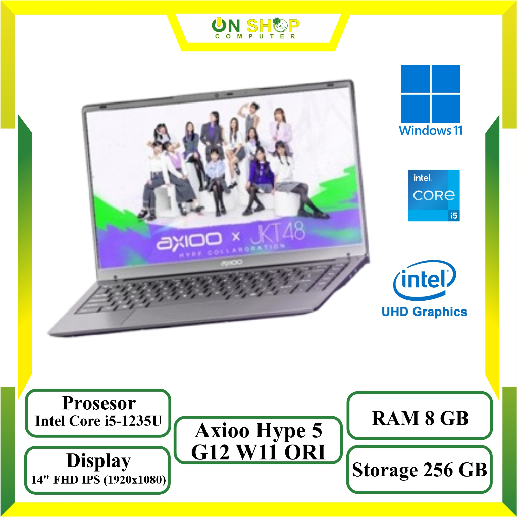 AXIOO Mybook HYPE 5 G12 Intel Core i5 1235U RAM 8GB SSD 256GB WIN 11 Home ORI Black