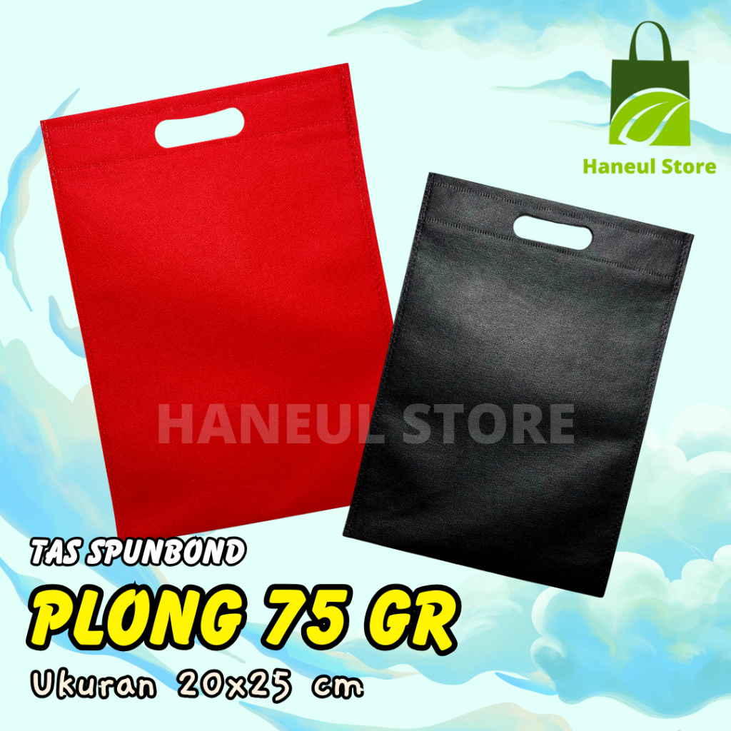 

TAS SPUNBOND PLONG (OVAL) 20X25 CM 75GR POLOS UNTUK TAS SOUVENIR, SYUKURAN, MENGENANG, PROMOSI, BANSOS,DLL