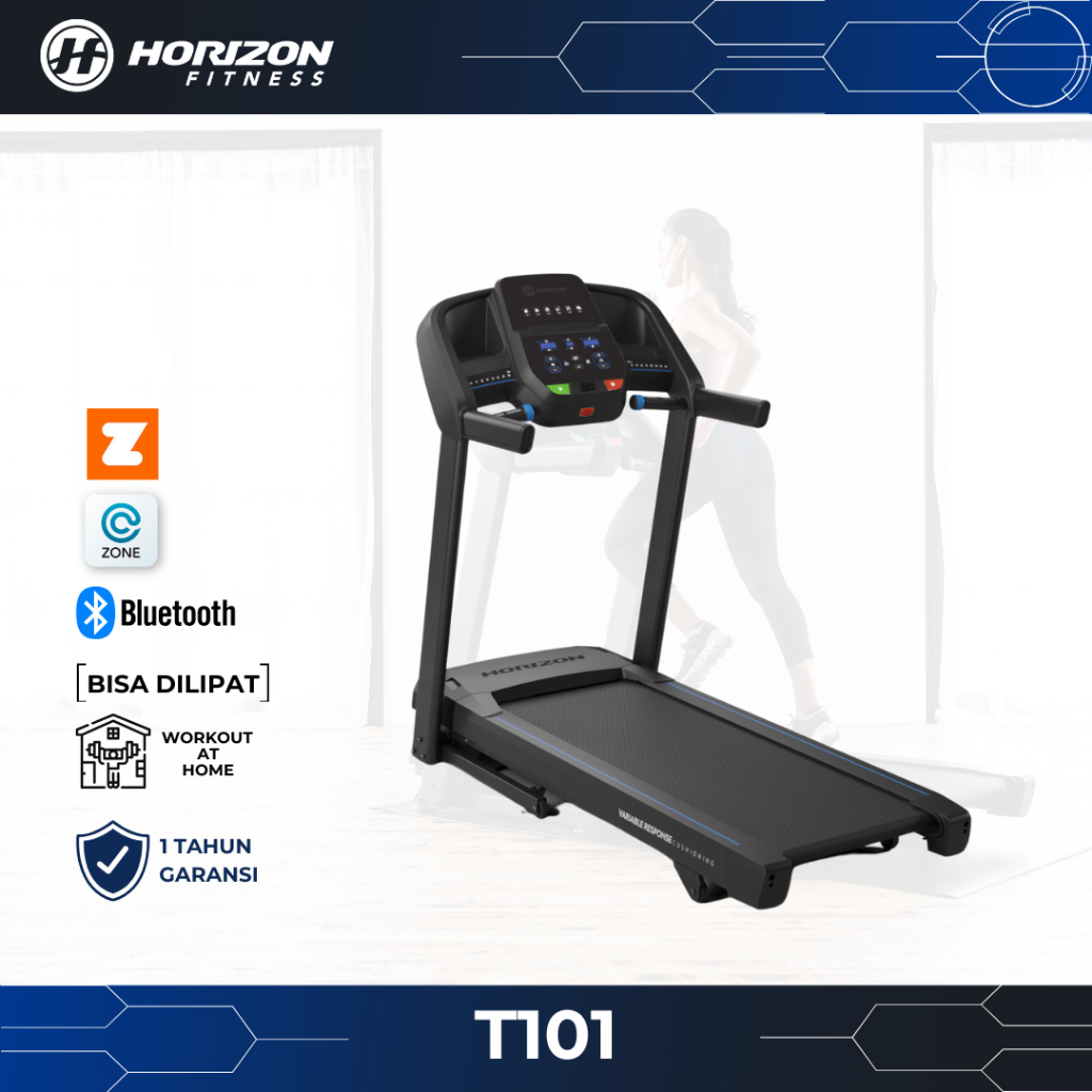 Alat Fitness Horizon Treadmill T101 Treadmill Lipat / Treadmill Listrik / Treadmill Elektrik