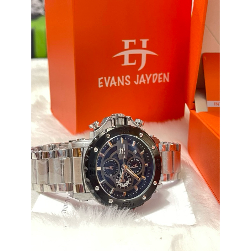 Dijual Jam Tangan Mewah, Original dan Seri Collection Evan Jayden, EJ 9841 MC Silver Rantai