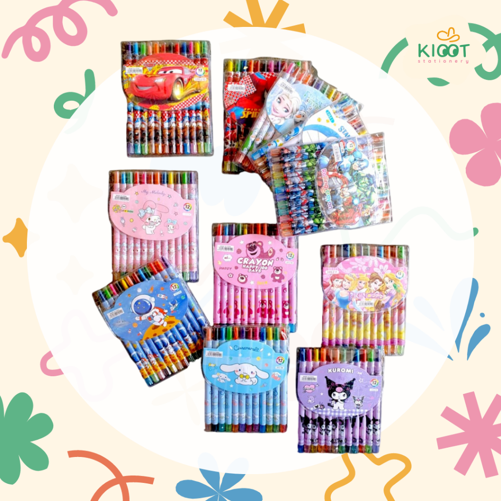 

Crayon Putar 12 Warna Karakter / Krayon Putar Panjang Anak 12 Warna Sanrio Superhero Princess 1012