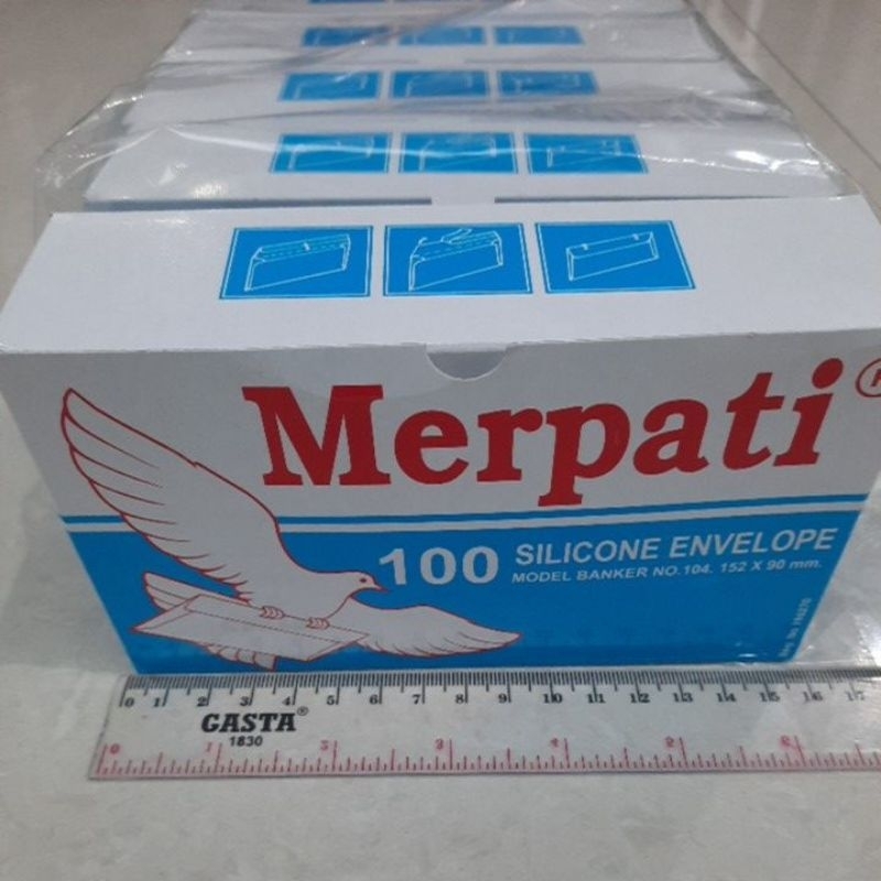 

Amplop merpati putih isi 100 lembar No.104 panjang 16cm ukuran sedang