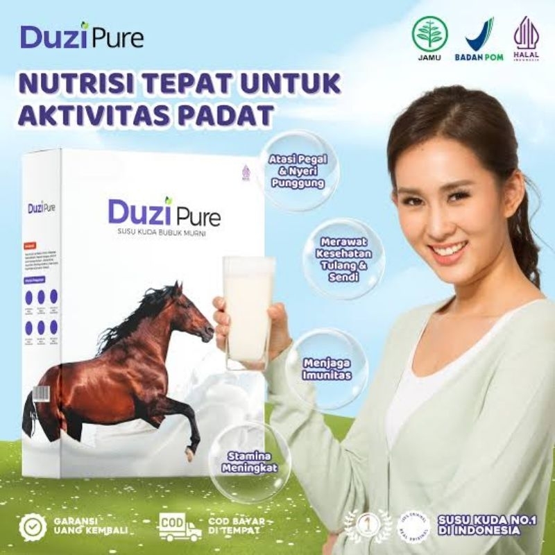 

Duzi Pure Susu Kuda Lombok 100% Original Solusi Keluhan Asam Lambung, GERD, & Tukak 200 Gram 1 Box