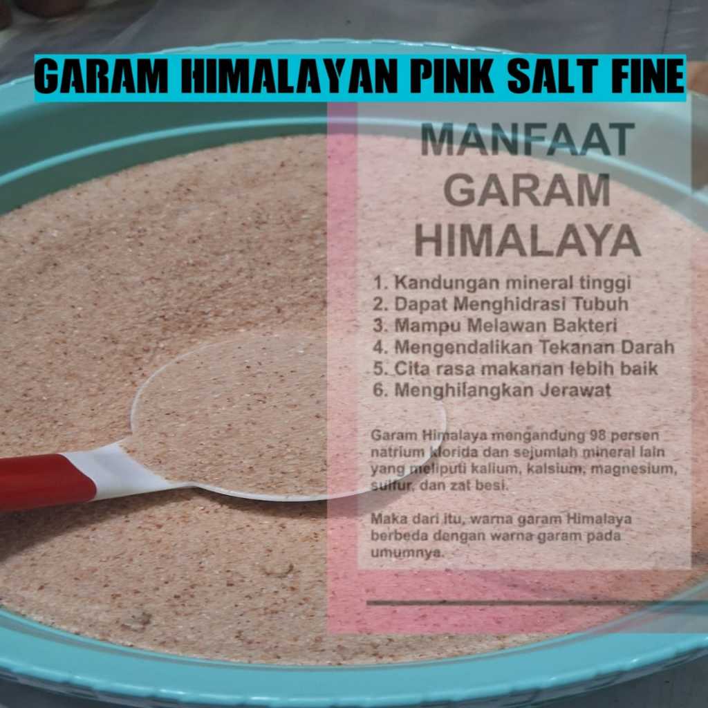 

Garam Halal Salt Original Natural Premium Himalaya Pink Fine Organic Asli Halus Organik Himalayan