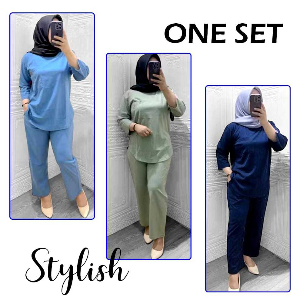 PGP - Setelan Wanita Panjang Polos Tunik Onset Dewasa JUMBO