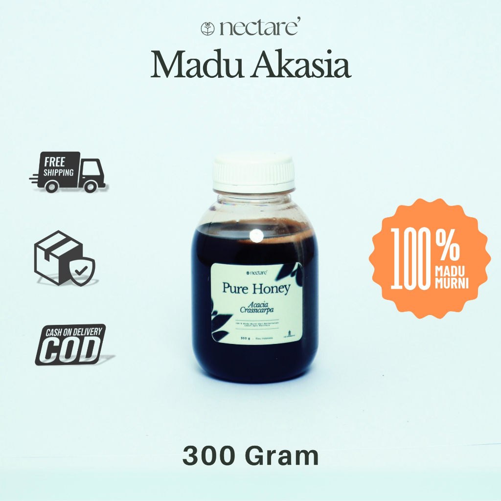 

Nectare’ Madu Akasia Murni 100% Alami Tanpa Campuran Raw Honey Asli 300 Gram