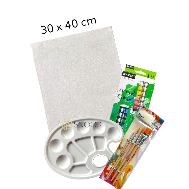 

Dijamin Hemat Paket Melukis Lengkap Set 4 in 1Jumbo Set Kanvas 3x4 Kuas Palet dan Cat Acrylic Set SHSNP