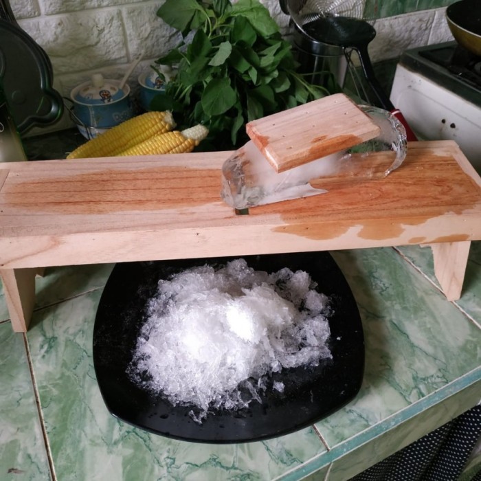 Alat serut es serutan es batu es kepal milo manual pisau baja Alat pembuat serut es batu