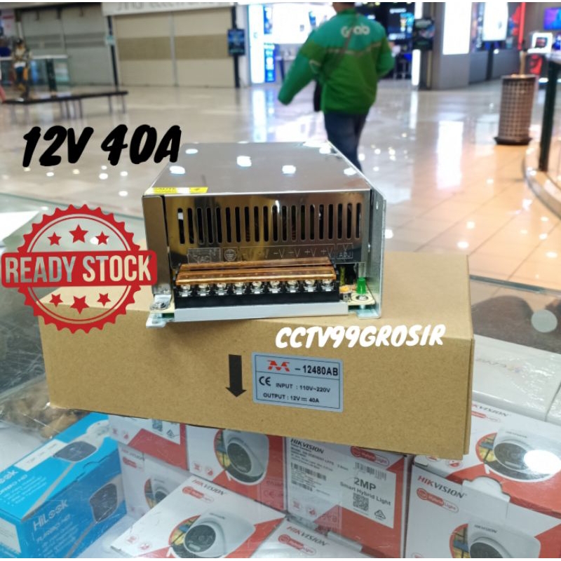 Power Supply Switching 12V 40A Murni Bodi Besar Kipas Belakang