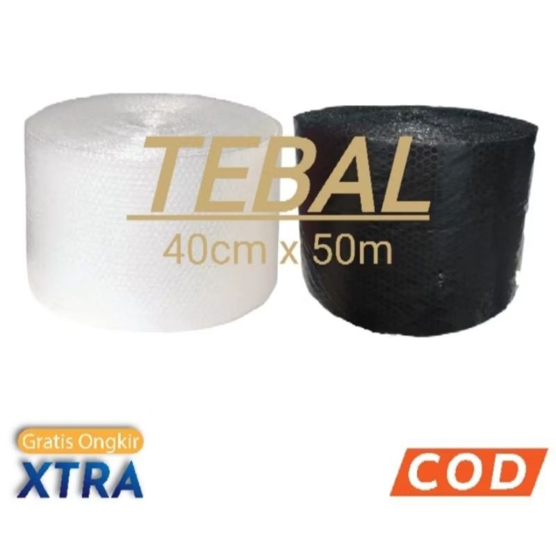 

BUBBLE WRAP PREMIUM TEBAL + ROLLING UKURAN 40X50 METER KHUSUS GRAB/INSTAN