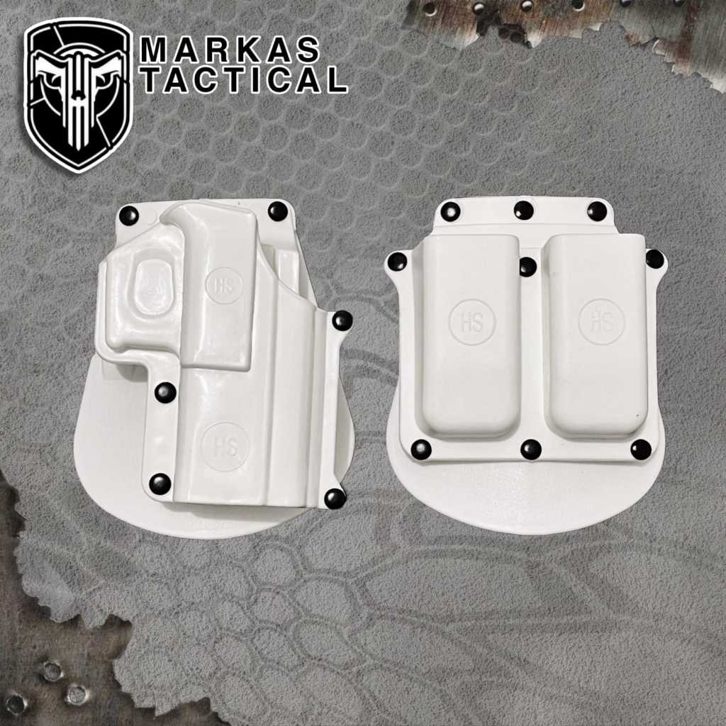 HOLSTER HS+ MAGAZEN HOLSTER HS PUTIH HOLDER FOBUS HS MAGAZEN SARUNG HS PUTIH TEMPAT HS MAGAZEN