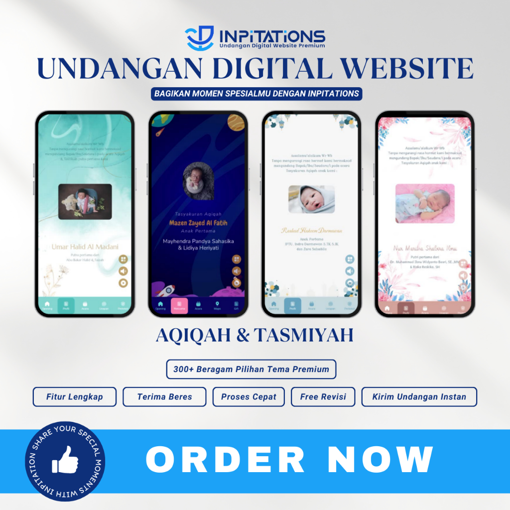 Undangan Digital Website Aqiqah Bayi Anak Laki Laki & Perempuan - Undangan Digital Aqiqah dan Syukur