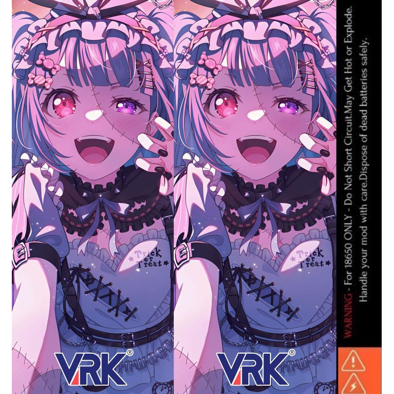 

FAMSTORE - Pelindung Baterai - Stikerskin Wrap Baterai 18650 Motif Vrk x Waifu V2 Full Motif Desain dan Anti Gores