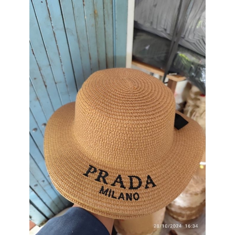 Topi Pantai Prada /Topi Bundar/Topi Bother Prada