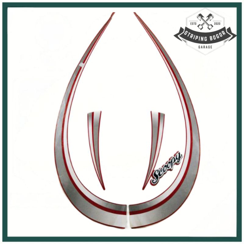 striping honda scoopy karbu 2010 2011 stiker list body merah motor standar
