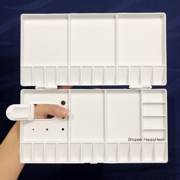 

KODE O86L Palette Melukis Bahan Plastik Tebal 33 Sekat Palet Waterlor Folding Palette Mixing