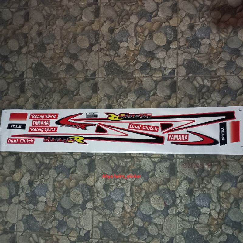 Sticker striping motor yamaha vega r lama custom ss two malaysia merah print cutting tahan pernis